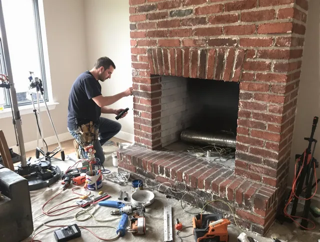 Westchester Chimney Sweep specialist finalizing chimney liner service in Westchester, FL