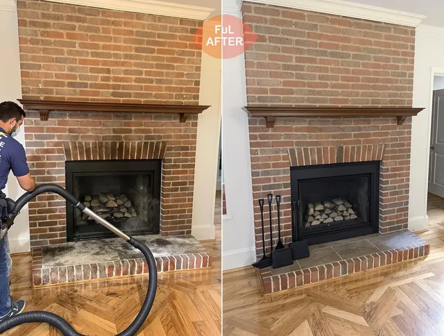 Westchester Chimney Sweep carefully sanitizing a fireplace in Westchester, FL
