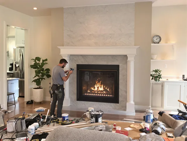 Newly installed fireplace by Westchester Chimney Sweep in Westchester, FL